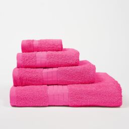 OHS 4 Pack of 100% Cotton Bathroom Bath Towel in Pink - thumbnail 8