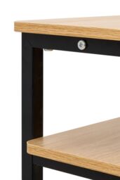 Living and Home 3-Tier Computer Desk with Wheels in Light Brown - thumbnail 6