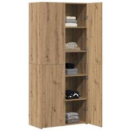 Berkfield Home Highboard Artisan Oak 40x42.5x185 cm Engineered Wood in Brown - thumbnail 3