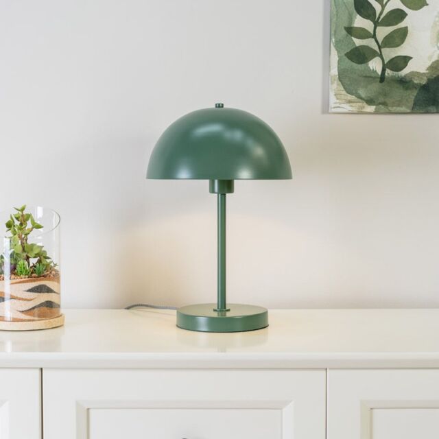 ValueLights Stassi Mushroom Dome Metal Table Lamp Light in Bottle Green - image 1