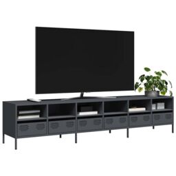 Berkfield Home TV Cabinet Anthracite 202x39x43.5 cm Cold-rolled Steel in Black