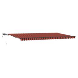 Berkfield Home Manual Retractable Awning with LED Orange & Brown 600x350 cm - thumbnail 4
