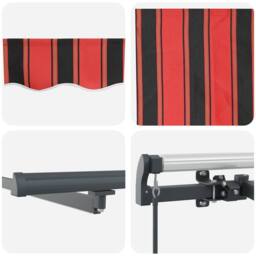Berkfield Home Manual Retractable Awning with LED Orange & Brown 600x350 cm - thumbnail 8