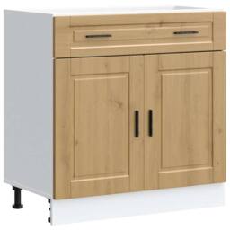Berkfield Home Kitchen Base Cabinet¬†Porto Artisan Oak Engineered Wood in Brown - thumbnail 2