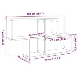 Berkfield Home Wall Shelf Sonoma Oak 100x20x53 cm Engineered Wood in Light Tan - Size: 100 x 20 x 53 cm - thumbnail 9