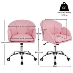 Kelvenix Leather Home Office Chair Simple Pink - Size: 0.6m2 - thumbnail 2