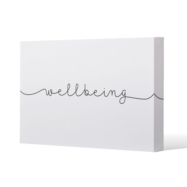 Benjamin Tate Design Text Wellbeing (Canvas Print) / 114 x 77 x 4cm in Natural - Size: 114 x 77 x 4 cm - image 1