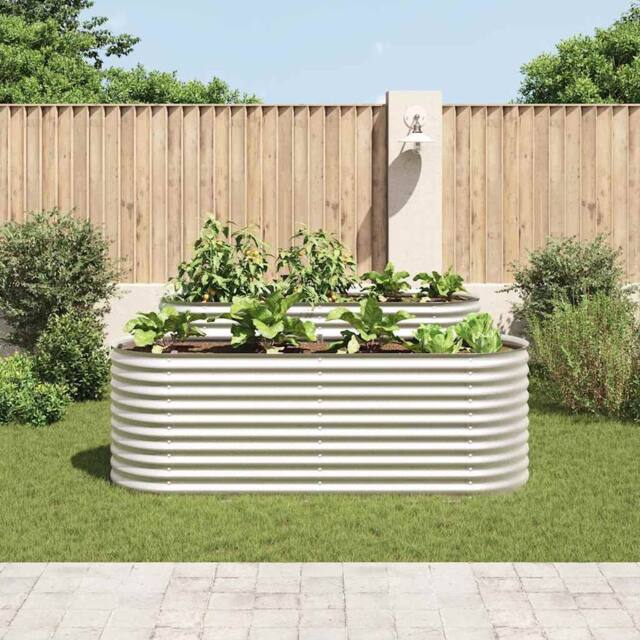 Berkfield Home Garden Raised Bed 240x80x81 cm Galvanised Steel Silver - Size: 240 x 80 x 81 cm - image 1