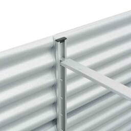 Berkfield Home Garden Raised Bed 240x80x81 cm Galvanised Steel Silver - Size: 240 x 80 x 81 cm - thumbnail 6