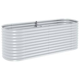 Berkfield Home Garden Raised Bed 240x80x81 cm Galvanised Steel Silver - Size: 240 x 80 x 81 cm - thumbnail 2