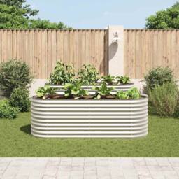 Berkfield Home Garden Raised Bed 240x80x81 cm Galvanised Steel Silver - Size: 240 x 80 x 81 cm