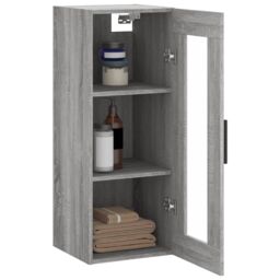 Berkfield Home Wall Mounted Cabinet Grey Sonoma 34.5x34x90 cm - thumbnail 5