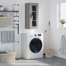 Berkfield Home Wall Mounted Cabinet Grey Sonoma 34.5x34x90 cm - thumbnail 1