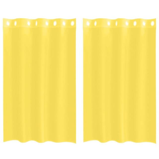 Berkfield Home Voile Curtains with Grommets 2 pcs Yellow - image 1