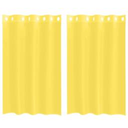 Berkfield Home Voile Curtains with Grommets 2 pcs Yellow - thumbnail 1