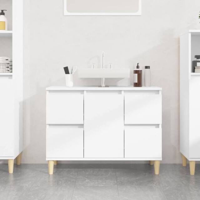 Berkfield Home Sink Cabinet White 80x33x60 cm Engineered Wood - Size: 80 x 33 x 60 cm - image 1