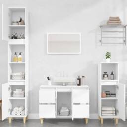 Berkfield Home Sink Cabinet White 80x33x60 cm Engineered Wood - Size: 80 x 33 x 60 cm - thumbnail 3
