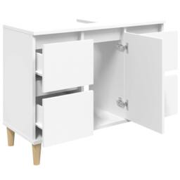 Berkfield Home Sink Cabinet White 80x33x60 cm Engineered Wood - Size: 80 x 33 x 60 cm - thumbnail 6