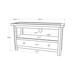 Cabinet Bits Argenta Light Grey 1 Drawer TV Cabinet Brass Drop Handle - thumbnail 6