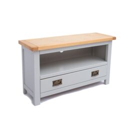 Cabinet Bits Argenta Light Grey 1 Drawer TV Cabinet Brass Drop Handle - thumbnail 3