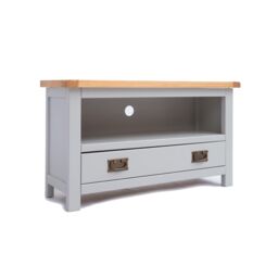 Cabinet Bits Argenta Light Grey 1 Drawer TV Cabinet Brass Drop Handle - thumbnail 2