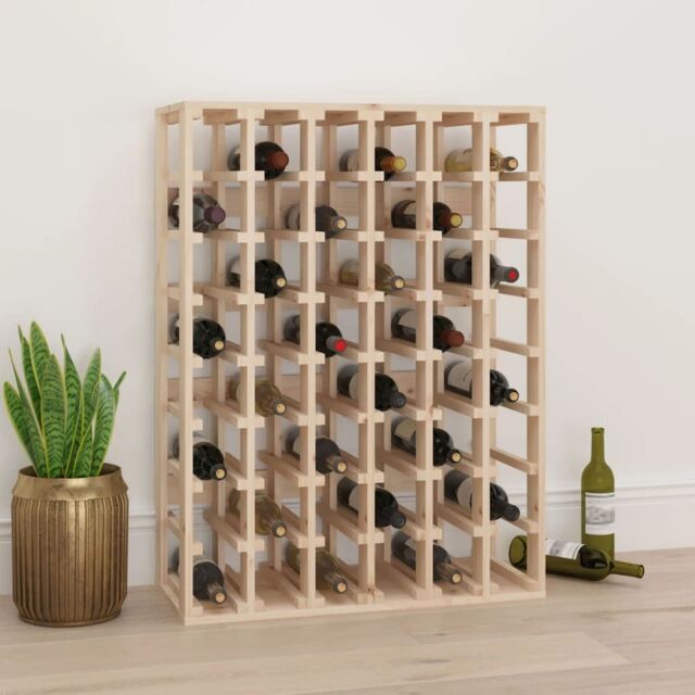 Berkfield Home Wine Rack 70x33x94 cm Solid Wood Pine in Brown - Size: 70 x 33 x 94 cm