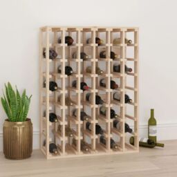 Berkfield Home Wine Rack 70x33x94 cm Solid Wood Pine in Brown - Size: 70 x 33 x 94 cm - thumbnail 1