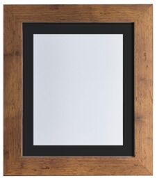 Frames & Mirrors 4U Metro Vintage Wood Frame with Black Mount for Image Size 12 x 8 Inch in Walnut