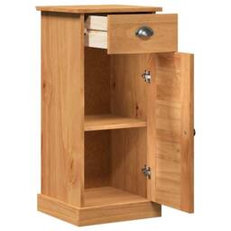 "Berkfield Home Bathroom Cabinet ""VIGO"" with Drawer 37x34x80 cm Solid Wood Pine in Brown - Size: 37 x 34 x 80 cm" - thumbnail 5
