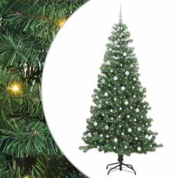 Berkfield Home Lush Christmas Tree with 300 LEDs with Stand Green 240 cm PVC - thumbnail 3