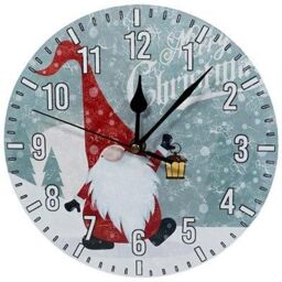 Netagon Christmas Gonk Design Festive Battery Operated Wall Clock in Red - thumbnail 1