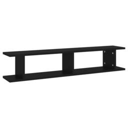 Berkfield Home Wall Shelf 2 pcs Black 105x18x20 cm Engineered Wood - Size: 105 x 18 x 20 cm - thumbnail 4
