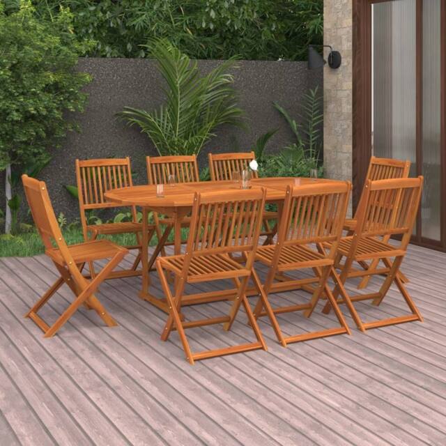 Berkfield Home 9 Piece Garden Dining Set Solid Acacia Wood - image 1