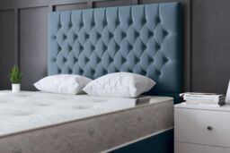 DS Living Seraphine Metallic Blue Divan Bed with Headboard - Size: Single - thumbnail 3