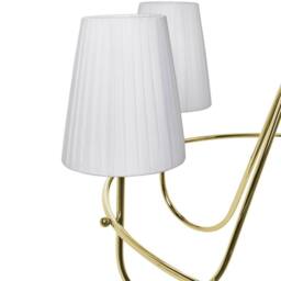 Wyld and Coco Six-Light Gold Pendant Chandelier with Fabric Shades - thumbnail 7