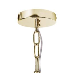 Wyld and Coco Six-Light Gold Pendant Chandelier with Fabric Shades - thumbnail 8