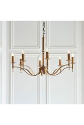 Netlighting Stanford 8 Light Chandelier Antique Brass Finish E14 in Gold - thumbnail 2
