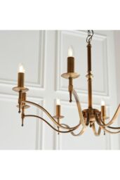 Netlighting Stanford 8 Light Chandelier Antique Brass Finish E14 in Gold - thumbnail 5