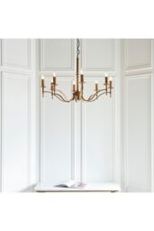 Netlighting Stanford 8 Light Chandelier Antique Brass Finish E14 in Gold - thumbnail 3