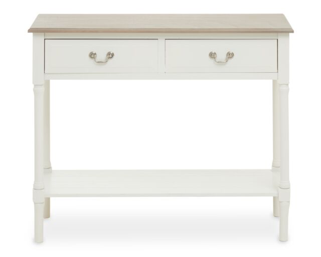 Orsina Console Table for Hallway, Pine Wood Hallway Table for Home Décor, Wood Table with 2 Drawers for Office in White - image 1