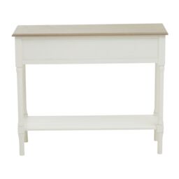 Orsina Console Table for Hallway, Pine Wood Hallway Table for Home Décor, Wood Table with 2 Drawers for Office in White - thumbnail 5