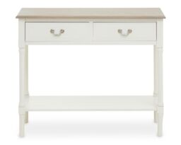 Orsina Console Table for Hallway, Pine Wood Hallway Table for Home Décor, Wood Table with 2 Drawers for Office in White - thumbnail 6