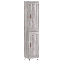 Berkfield Home Highboard Grey Sonoma 34.5x34x180 cm Engineered Wood - thumbnail 3