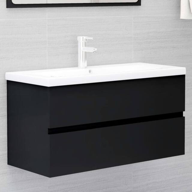 Berkfield Home Sink Cabinet Black 90x38.5x45 cm Engineered Wood - image 1