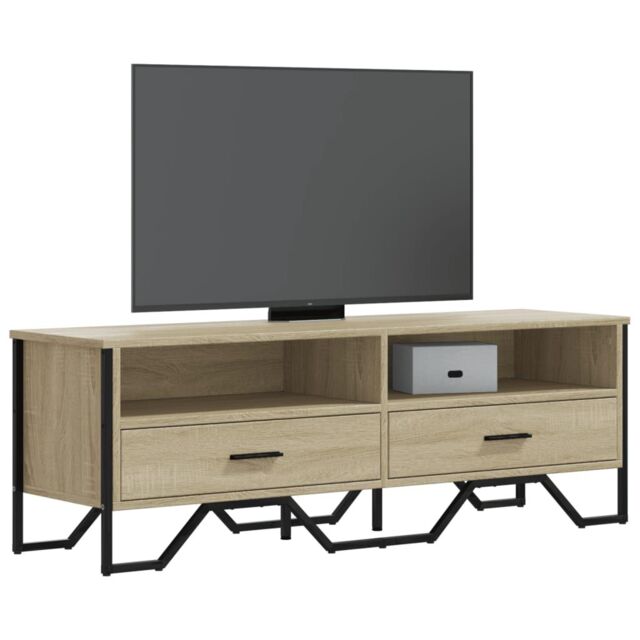 Berkfield Home TV Cabinet Sonoma Oak 122x34x41 cm Engineered Wood in Brown - Size: 122 x 34 x 41 cm - image 1