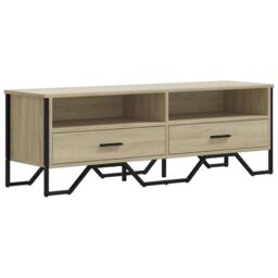 Berkfield Home TV Cabinet Sonoma Oak 122x34x41 cm Engineered Wood in Brown - Size: 122 x 34 x 41 cm - thumbnail 2