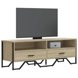 Berkfield Home TV Cabinet Sonoma Oak 122x34x41 cm Engineered Wood in Brown - Size: 122 x 34 x 41 cm - thumbnail 1