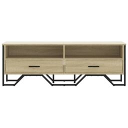 Berkfield Home TV Cabinet Sonoma Oak 122x34x41 cm Engineered Wood in Brown - Size: 122 x 34 x 41 cm - thumbnail 4