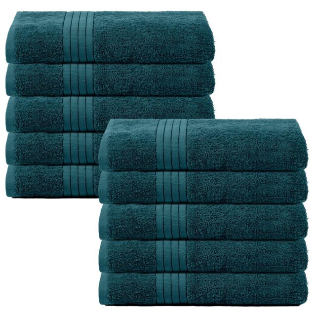 OHS 10 Pack of 100% Cotton Bath Sheet Bathroom Towel in Teal - image 1