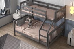 Flair Zoom Wooden Triple Bunk Bed in Grey - Size: Single - thumbnail 3